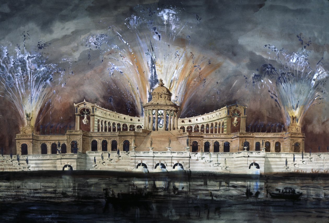 Fogos de artifício, c.1800-1850 (desenho) de Claude Ruggieri