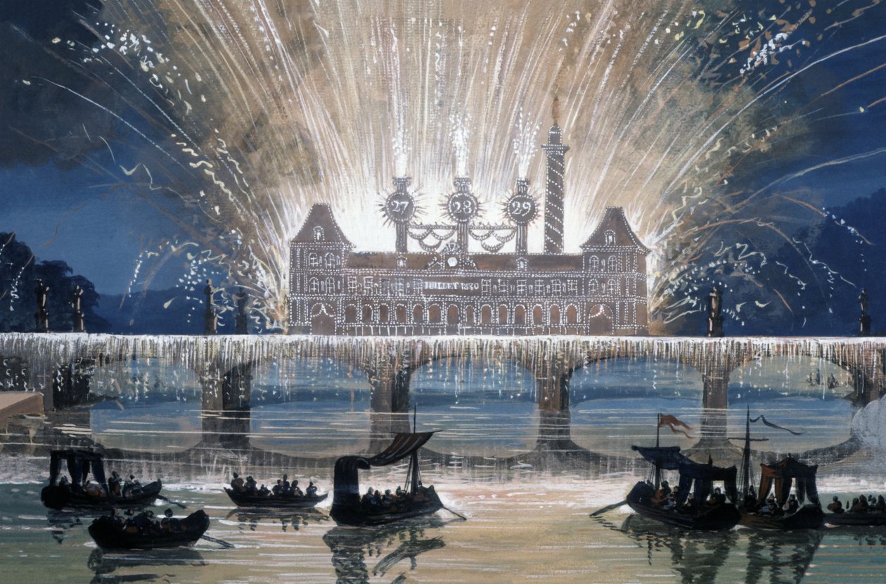 Fogos de artifício, c.1840-1850 (desenho) de Claude Ruggieri