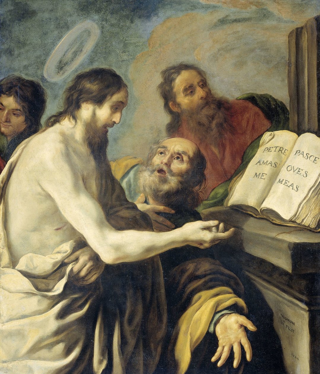 Cristo instrui Pedro a apascentar minhas ovelhas de Claude Vignon