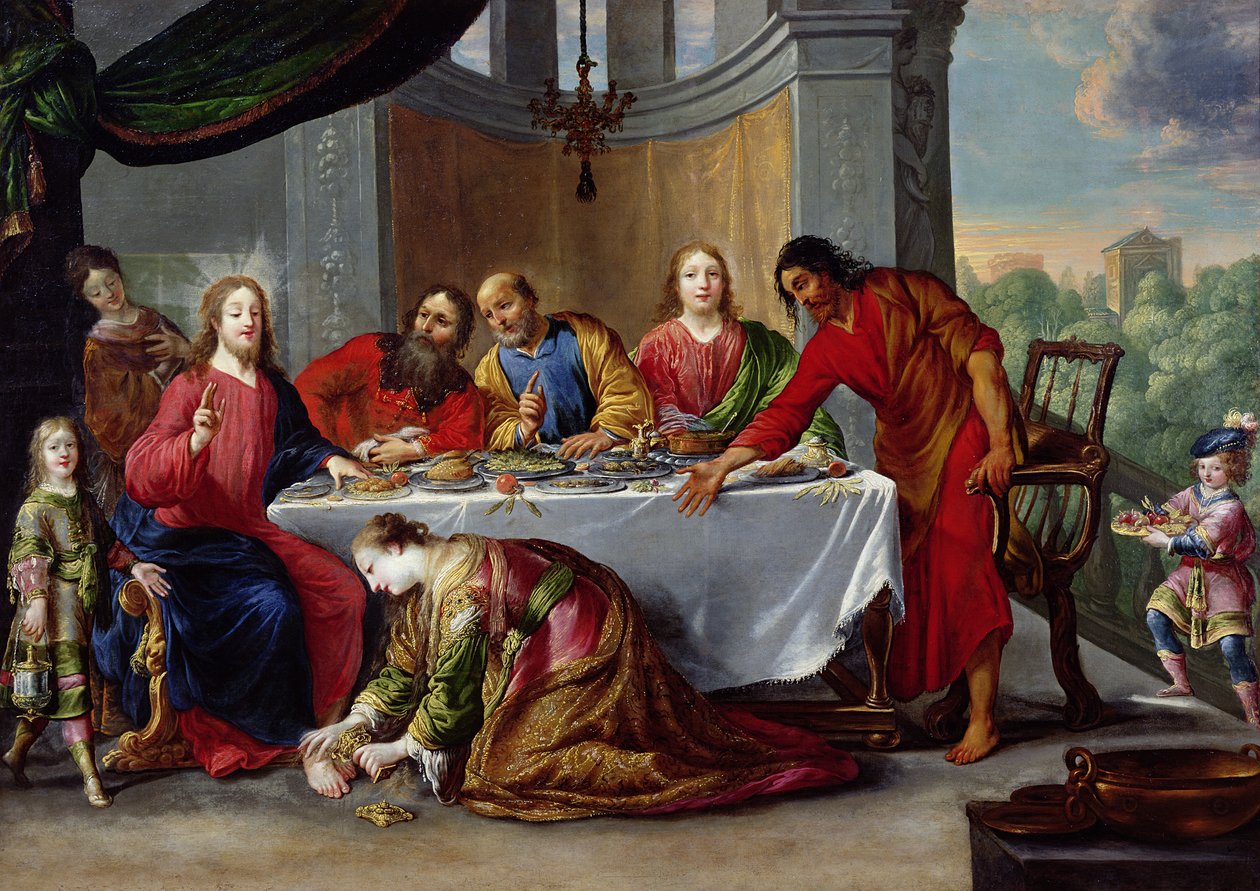 Cristo na casa de Simão, o fariseu, c.1635 de Claude Vignon