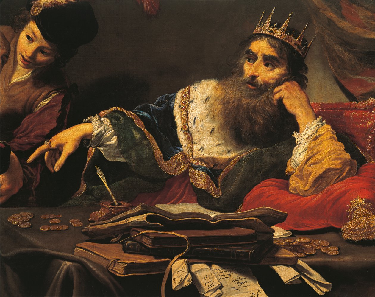 Croesus recebendo homenagem de Lydian, por Claude Vignon (1593-1670), óleo sobre tela de Claude Vignon