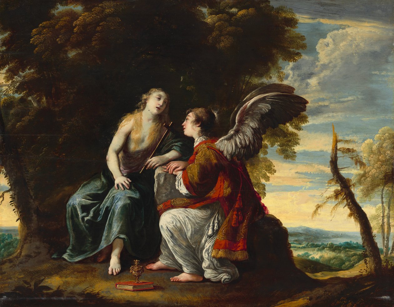 Maria Madalena consolada por um anjo de Claude Vignon