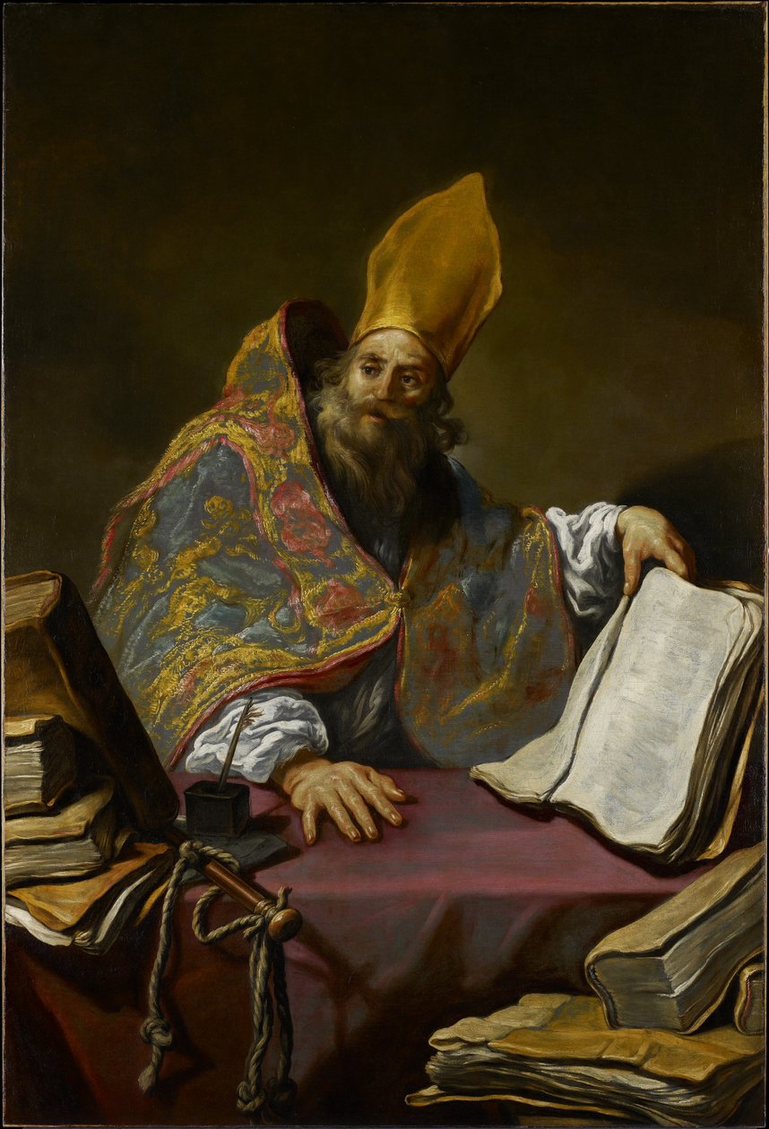 Santo Ambrósio, c.1623-25 (óleo sobre tela) de Claude Vignon