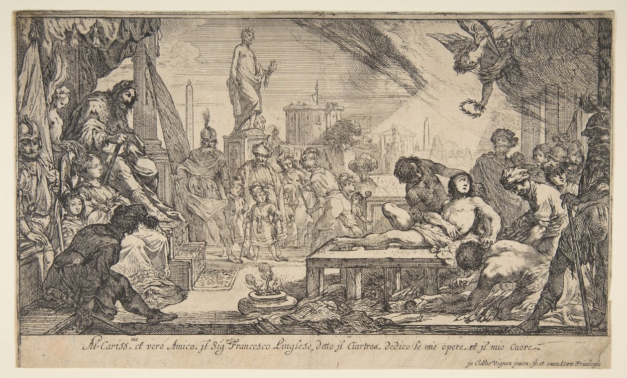 O Martírio de São Lourenço, ca. 1627 de Claude Vignon