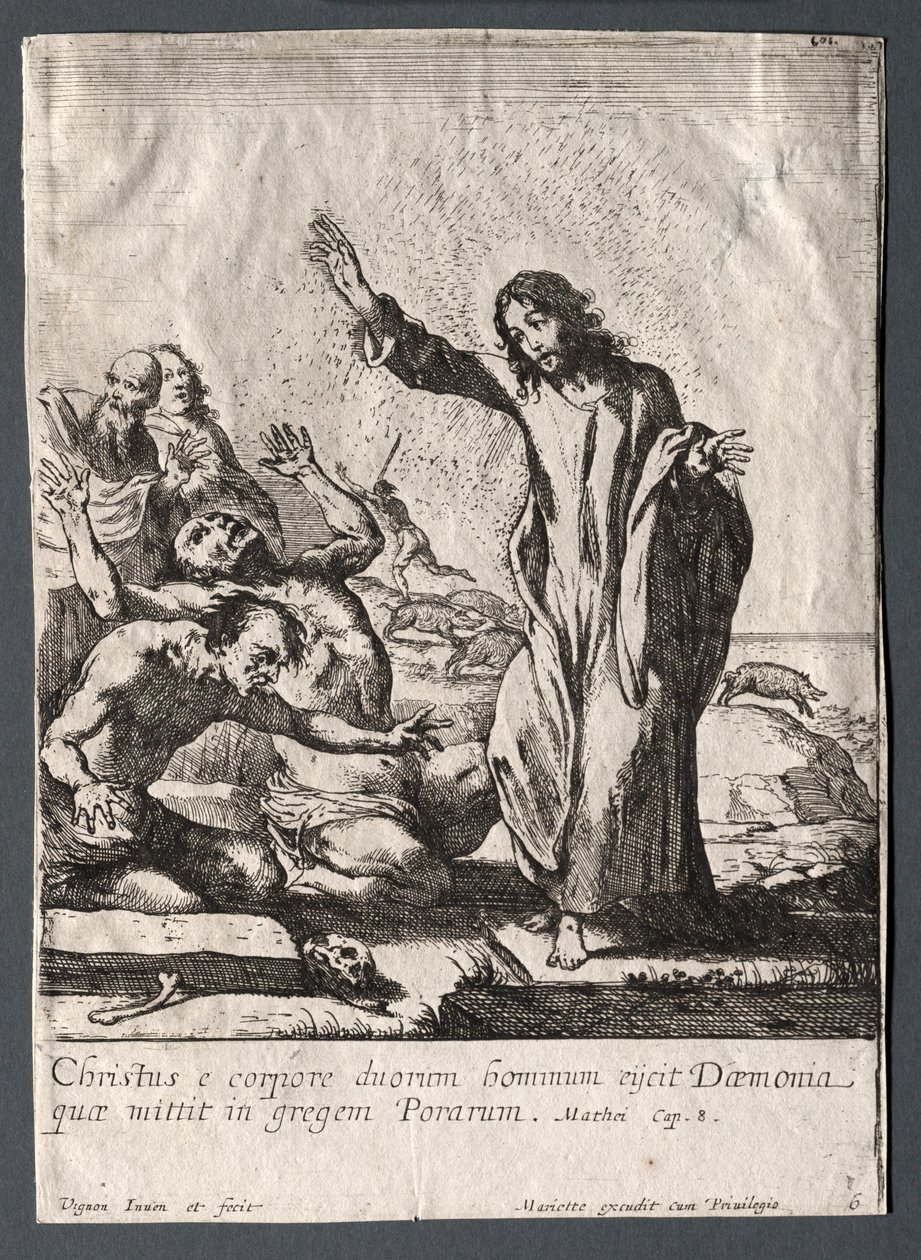 Os milagres de Jesus Cristo: Cristo libertando os possuídos. de Claude Vignon