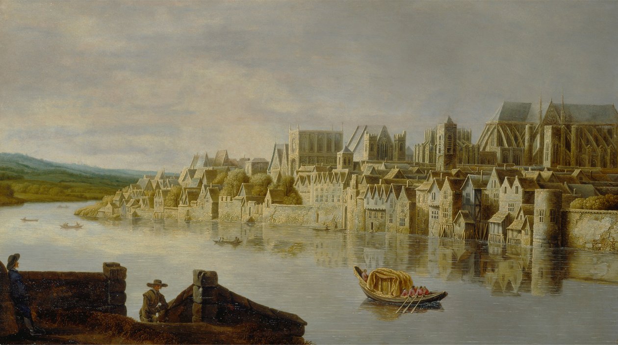O Tamisa nas escadas de Westminster de Claude de Jongh