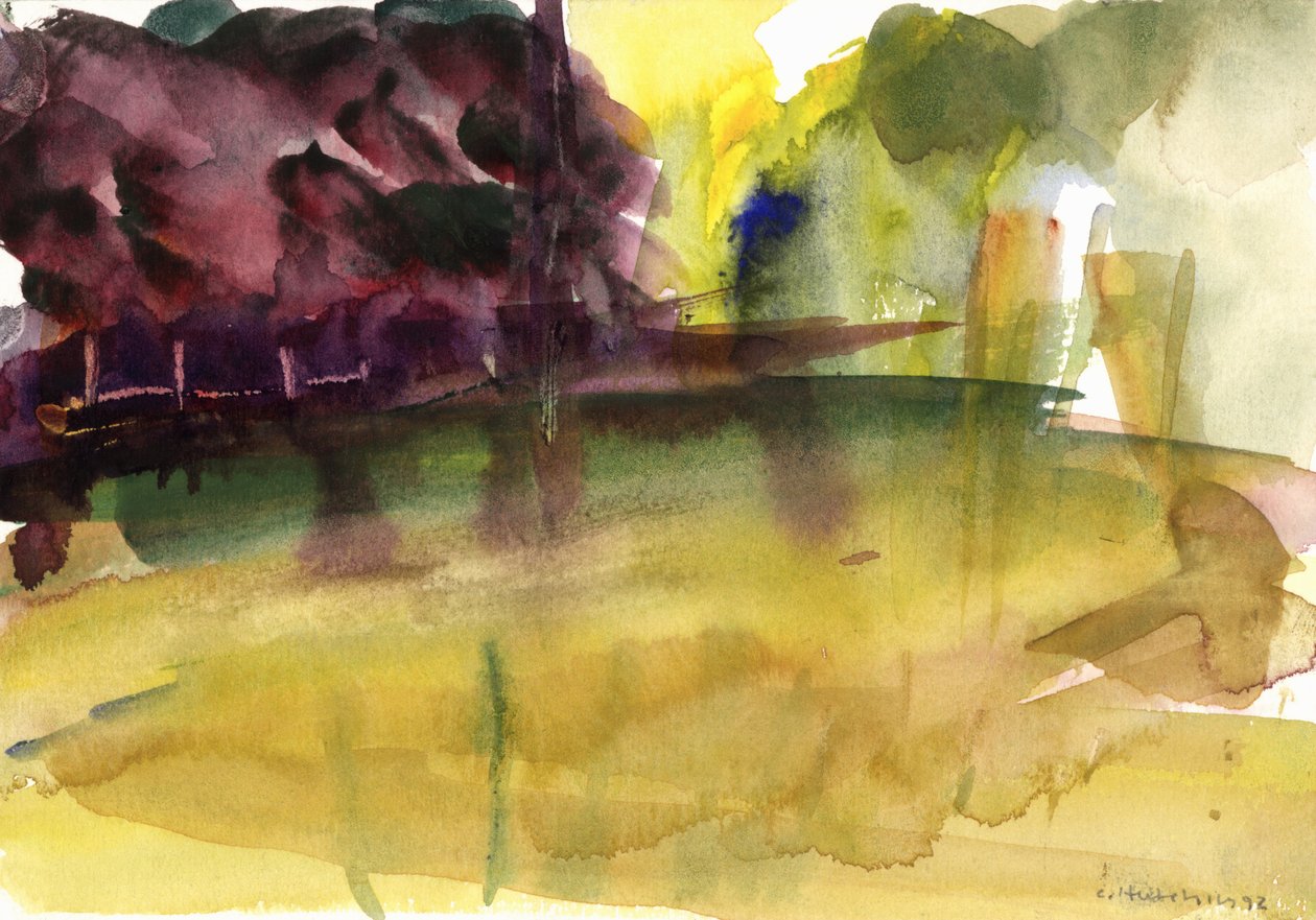 Parc in Normandy, 1992 (aquarela) de Claudia Hutchins Puechavy