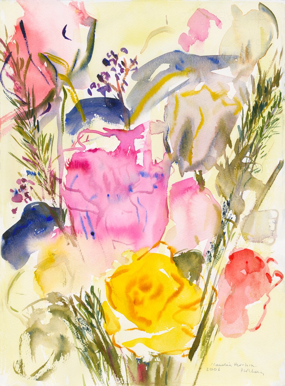Rosas, 2006, (aguarela sobre papel) de Claudia Hutchins Puechavy