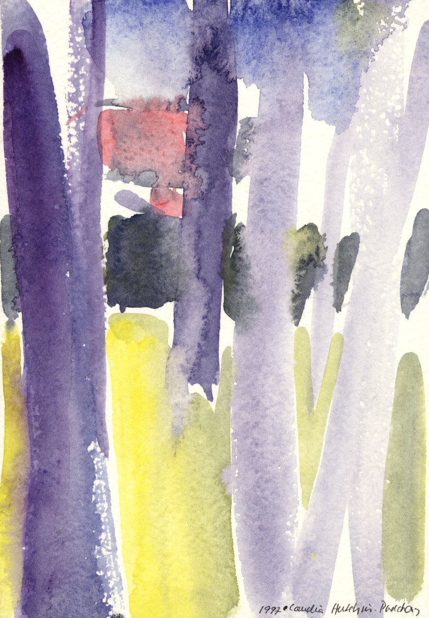 Árvores num jardim, 1997 (aguarela) de Claudia Hutchins Puechavy