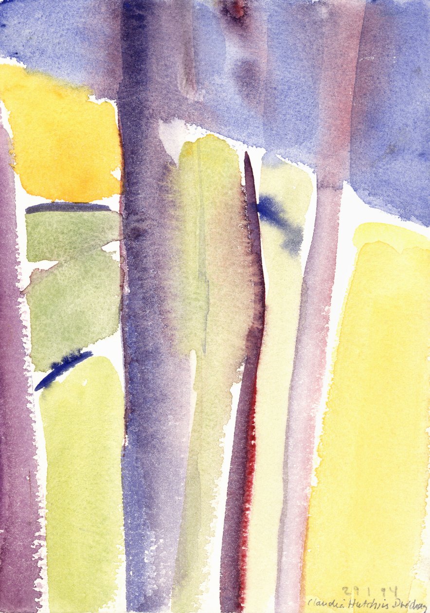 Árvores com vista para o lago, 1994 (aquarela) de Claudia Hutchins Puechavy