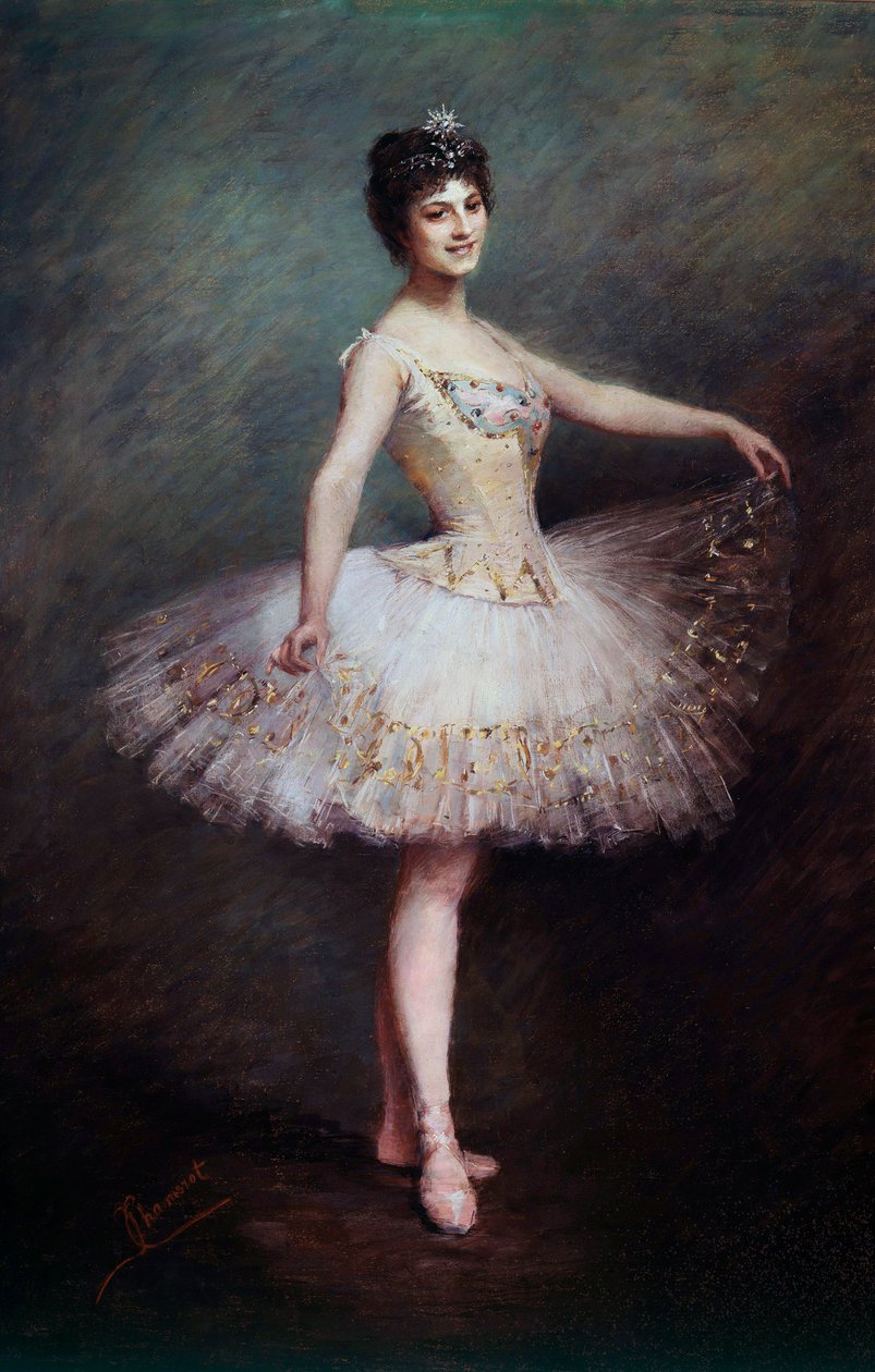 Retrato de Carlotta Zambelli (1875-1968), dançarina e pedagoga italiana Pintura de Claudie Chamerot Viardot (século XIX). 1897 Paris, Biblioteca da Ópera de Claudie Viardot