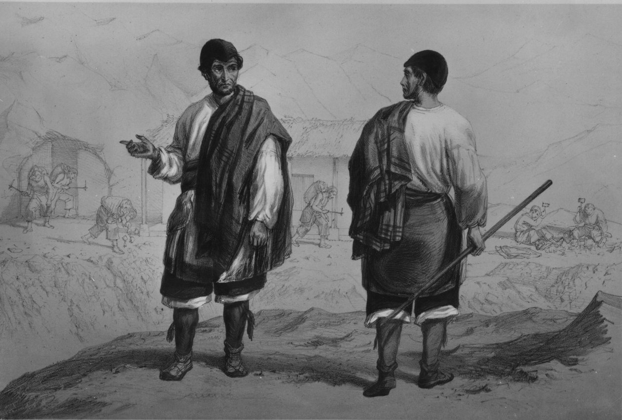 Mineiros do Chile, gravados por F. Lehnert de Claudio Gay
