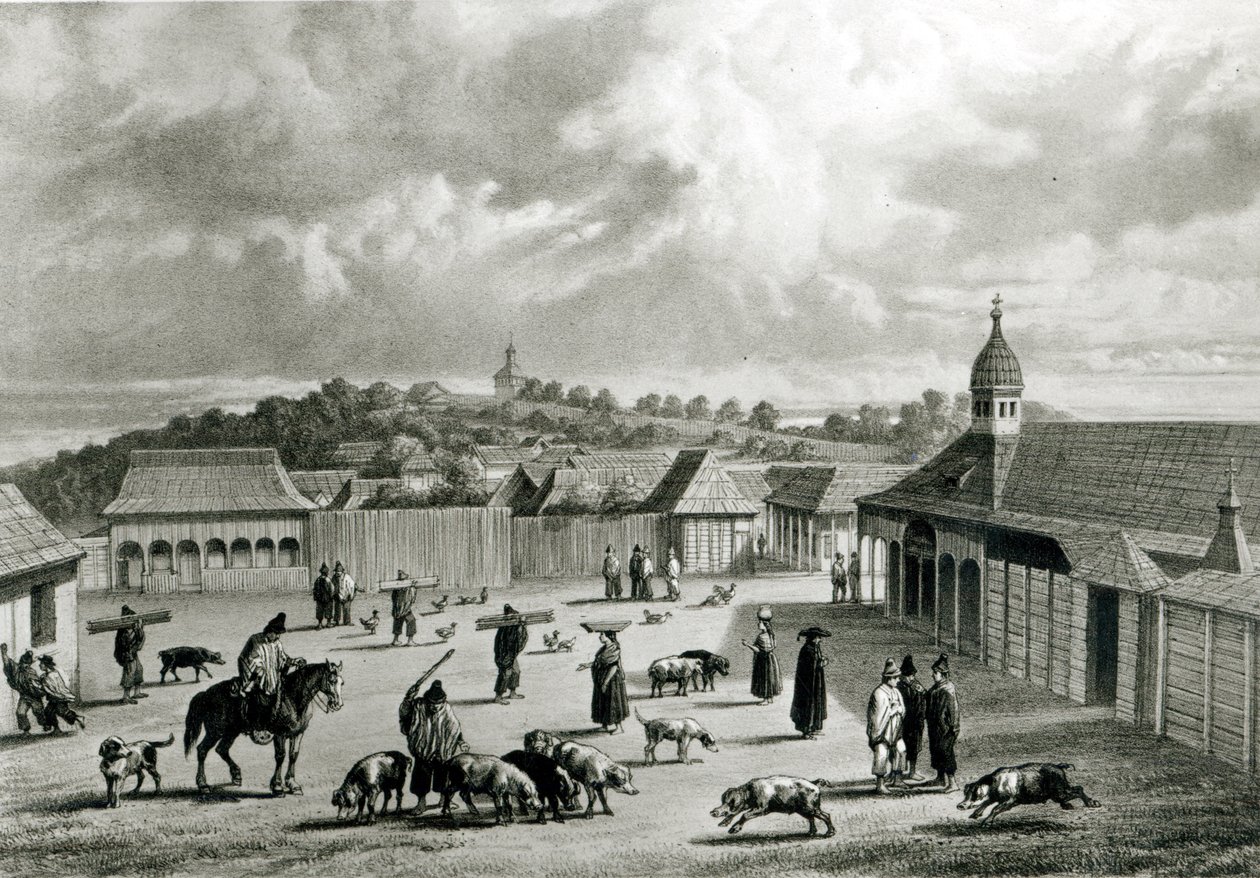 Praça de São Carlos de Chiloé, 1835] de Claudio Gay