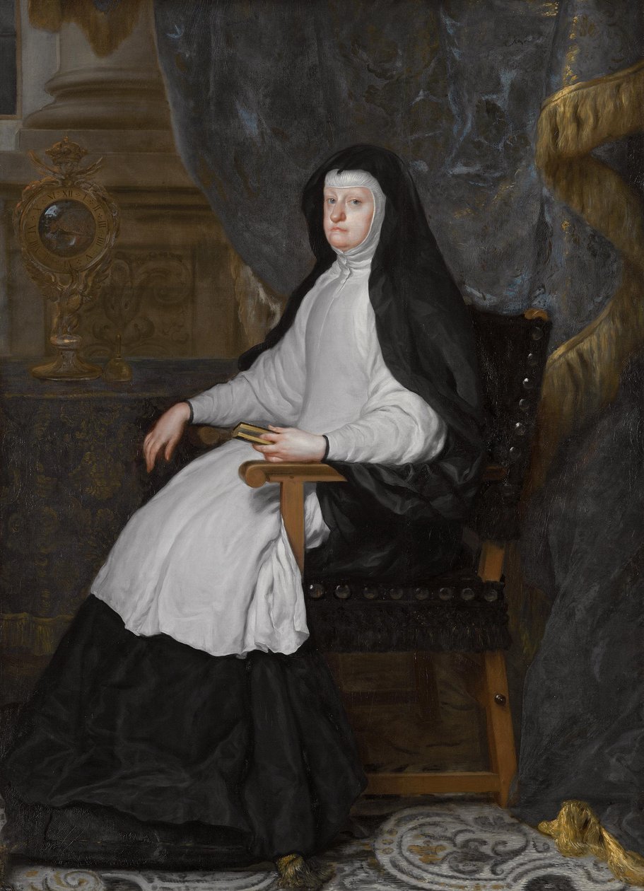 Alemão: Maria Anna von Österreich, Gemahlin König Philipps IV von Spanien, als Witwe Mariana da Áustria, consorte do rei Filipe IV de Espanha, enquanto viúva de Claudio Coello