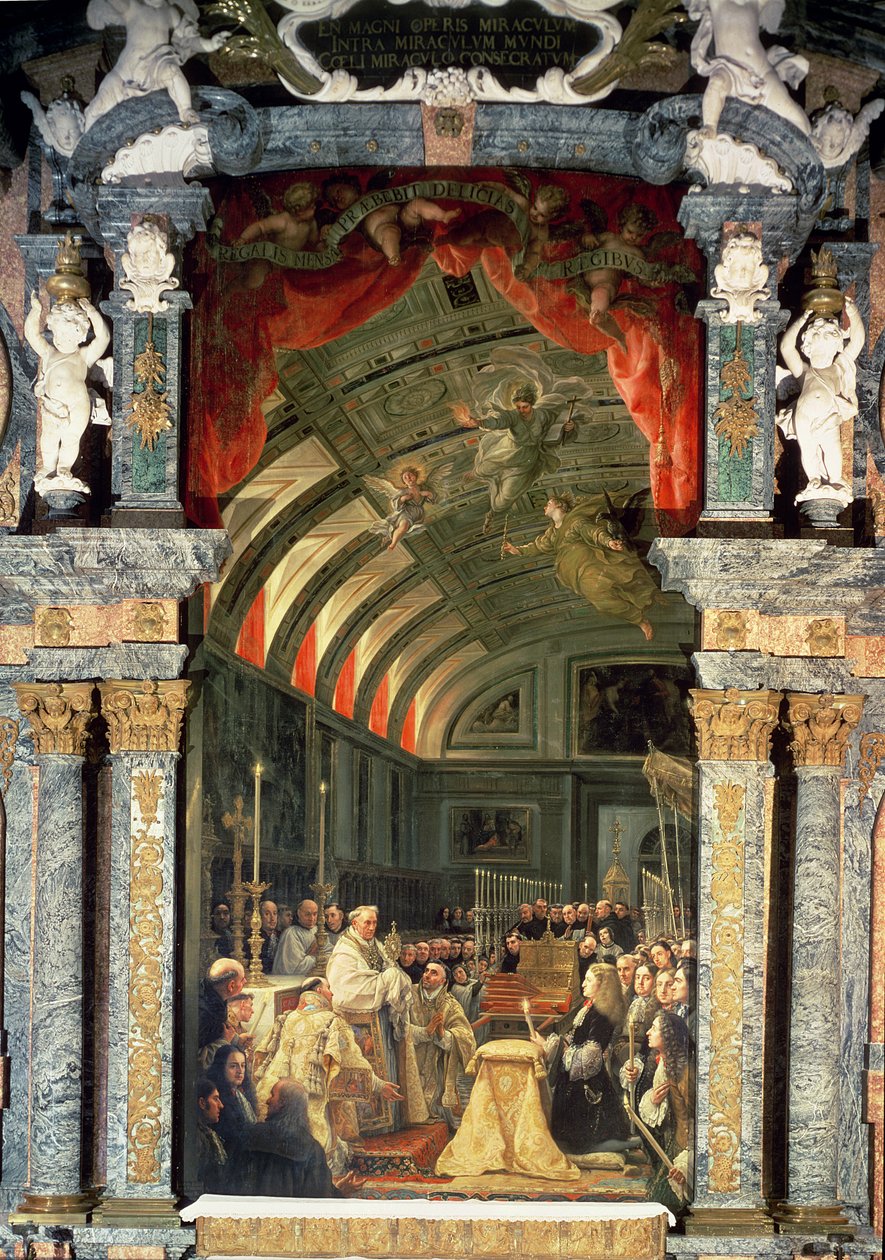 Sagrada Comunhão de Carlos II (1661-1700) e sua corte, 1690 de Claudio Coello