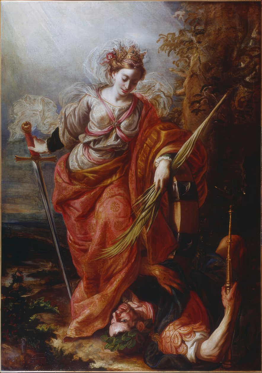 Santa Catarina de Alexandria dominando o imperador Maxêncio de Claudio Coello