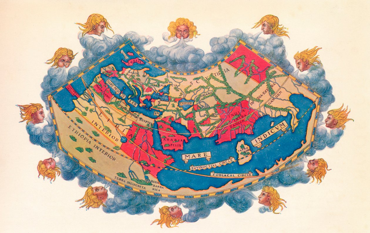 Mapa do Mundo de Ptolomeu c.D. 150. 1912 de Claudius Ptolemy