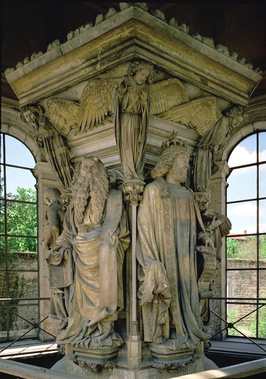 O Poço de Moisés, Davi e Moisés, 1395-1404 de Claus and Malouel, Jean Sluter
