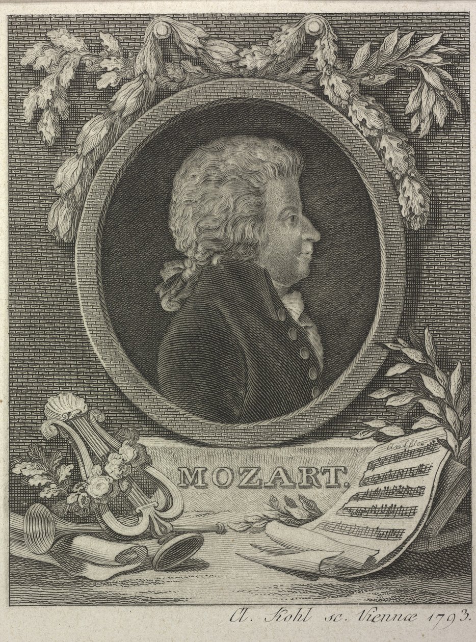 Wolfgang Amadeus Mozart, 1793 de Clemens Kohl