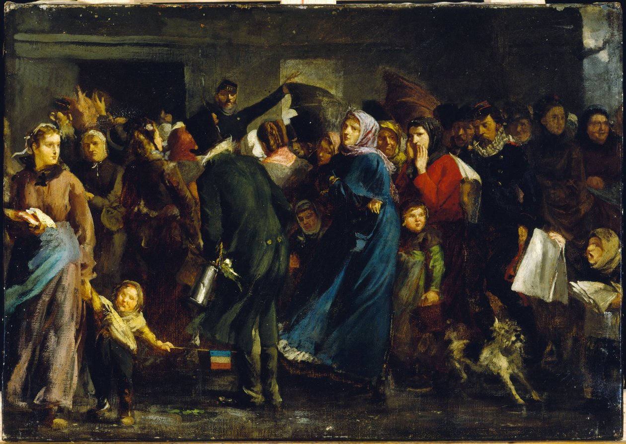 A fila no talho em 1871, ca. 1871 (óleo sobre tela) de Clément Auguste Andrieux