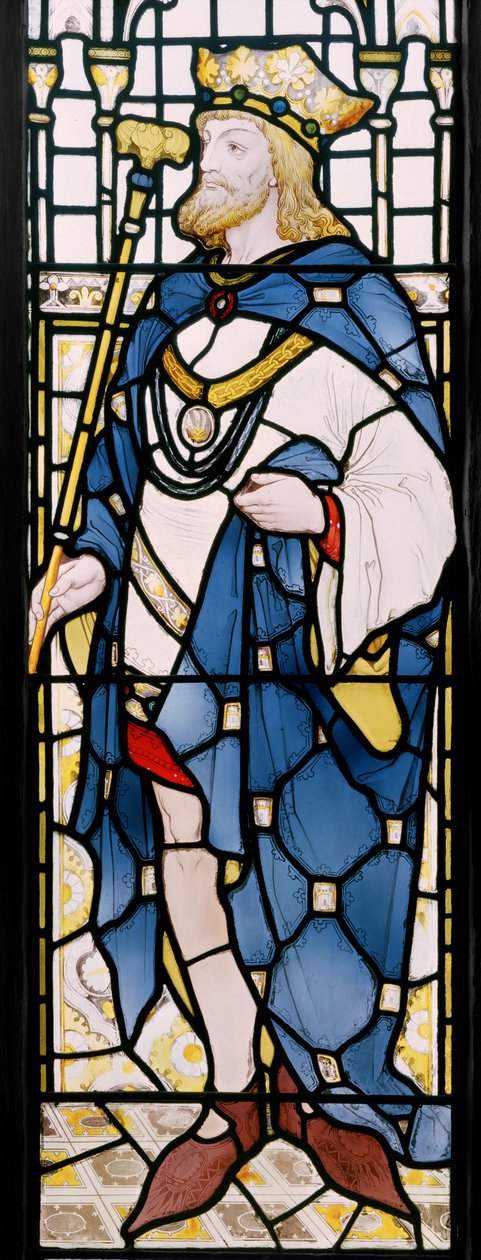 Edward II, detalhe de uma janela no Grande Salão, 1867-71 de Clement James Heaton