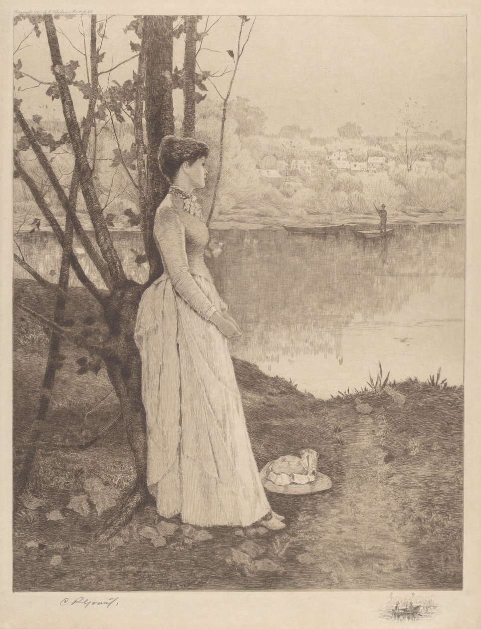 Sem título (Lady by a Riverbank) de Clement Rollins Grant
