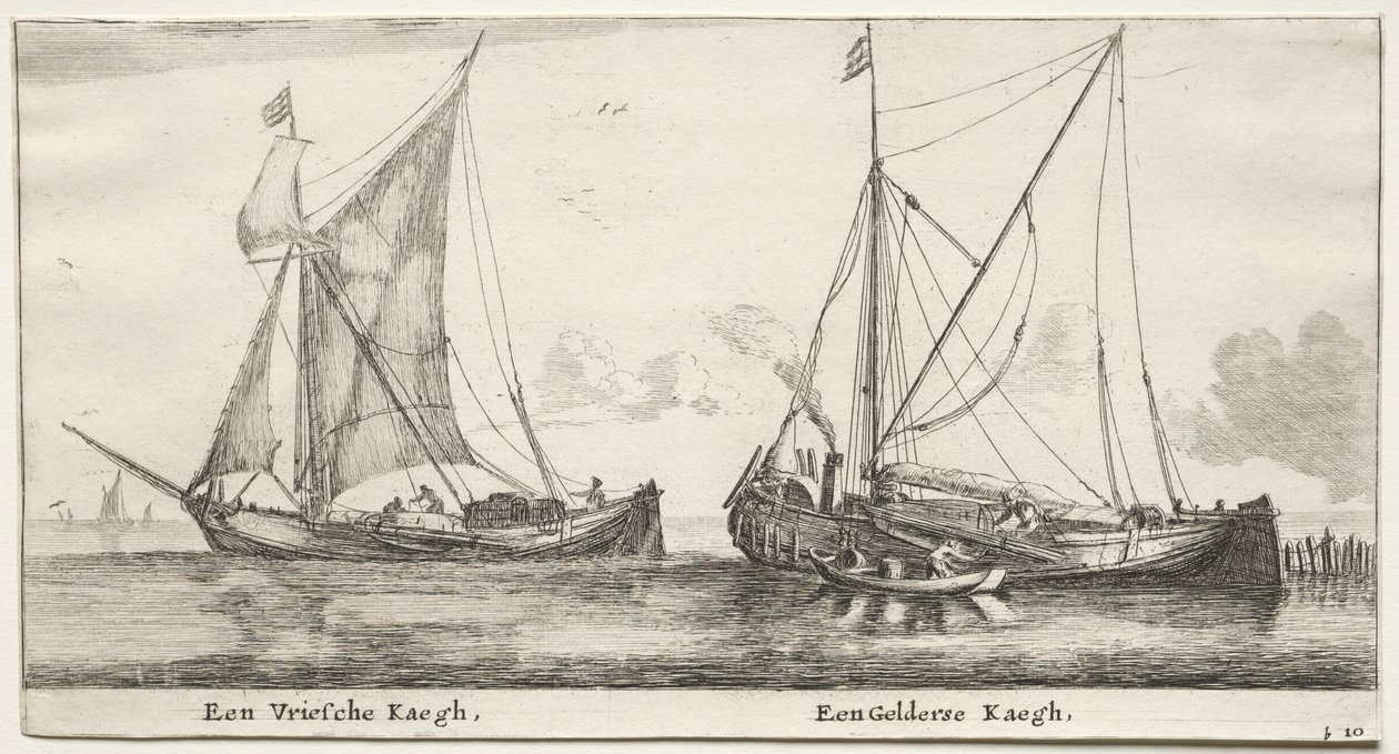 Vários navios e vistas de Amsterdã (Verscheÿde Schepen en Gesichten van Amstelredam), Parte II: A Frisian Bilander. A Geldersche Bilander de Clement de Jonghe