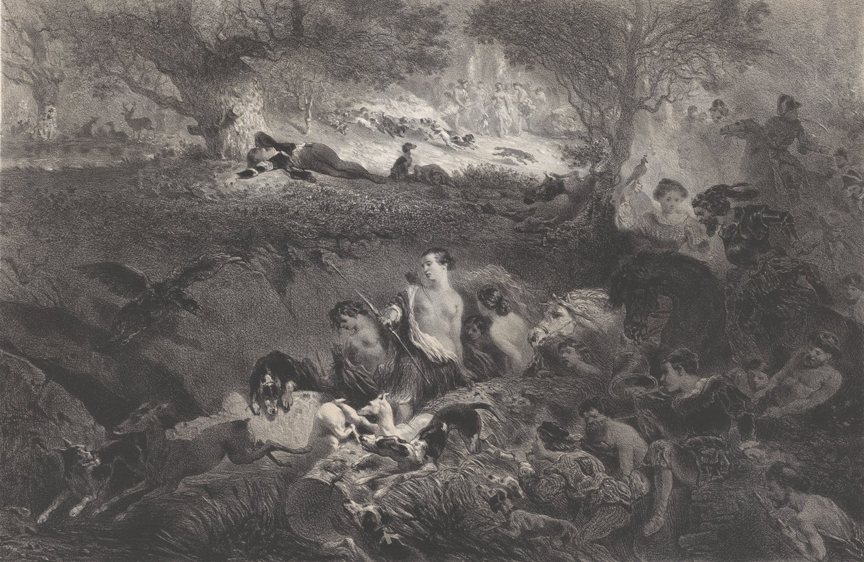 Sonhos de caça, 1858. de Célestin Nanteuil