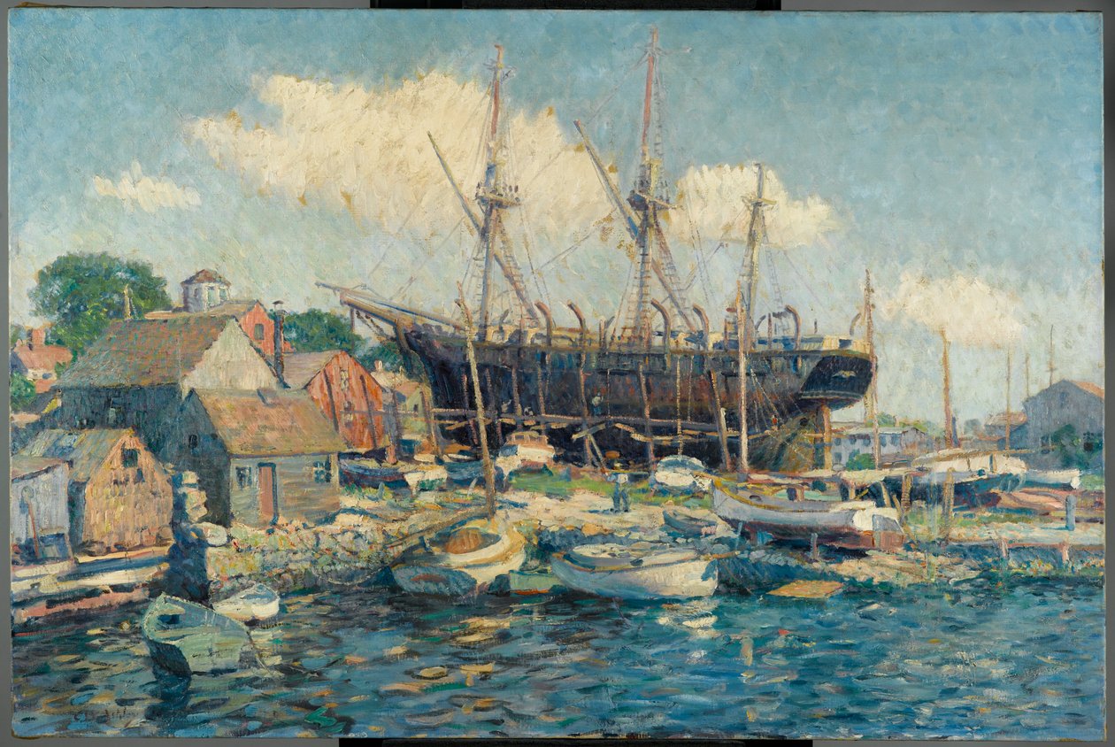 Um navio-baleeiro no Marine Railway em Fairhaven de Clifford Warren Ashley