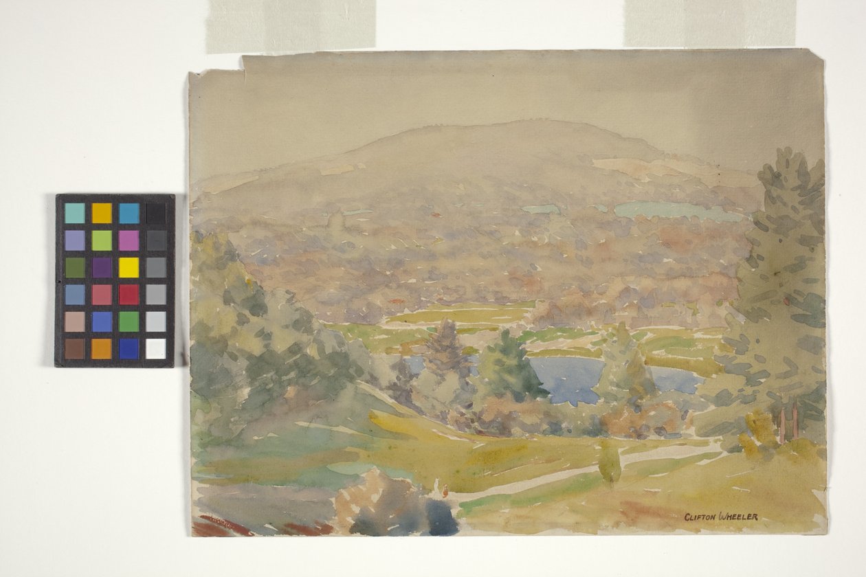 Berkshire Hills (aguarela sobre lápis em papel não branco) de Clifton Wheeler