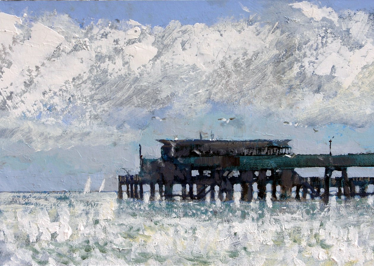 Deal Pier 2013, 2007 (acrílico a bordo) de Clive Metcalfe
