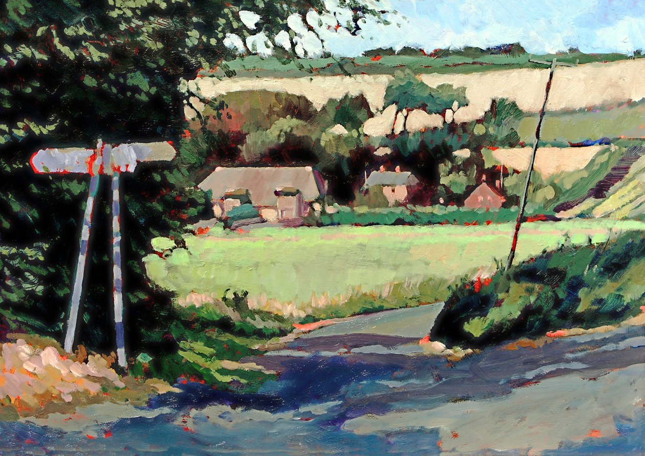 Kent Landscape Ripple, 2007 (acrílico a bordo) de Clive Metcalfe