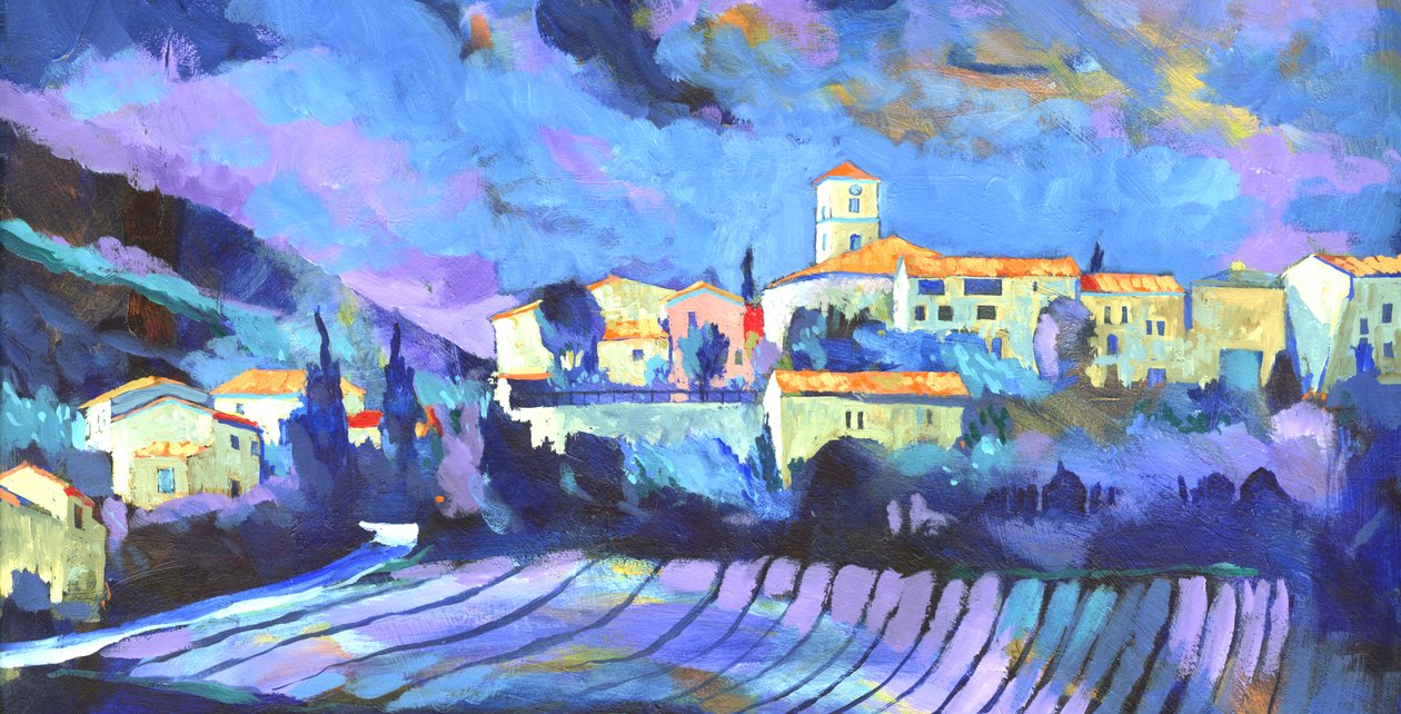 Languedoc, 2007 (acrílico a bordo) de Clive Metcalfe