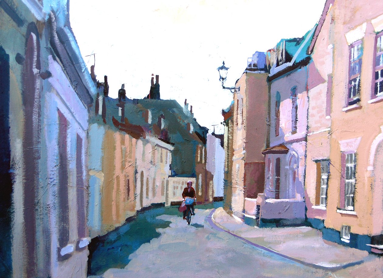 Middle St, Deal, 2007 (acrílico a bordo) de Clive Metcalfe