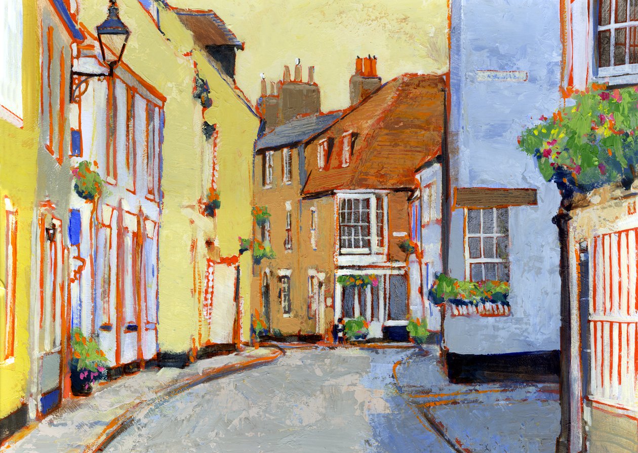 Middle Street, Deal 2, 2007 (acrílico a bordo) de Clive Metcalfe