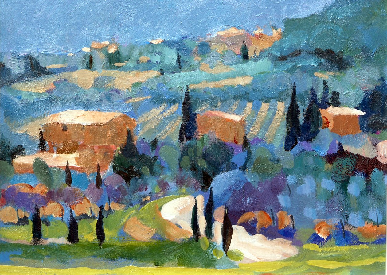 Toscana, 2007 (acrílico a bordo) de Clive Metcalfe