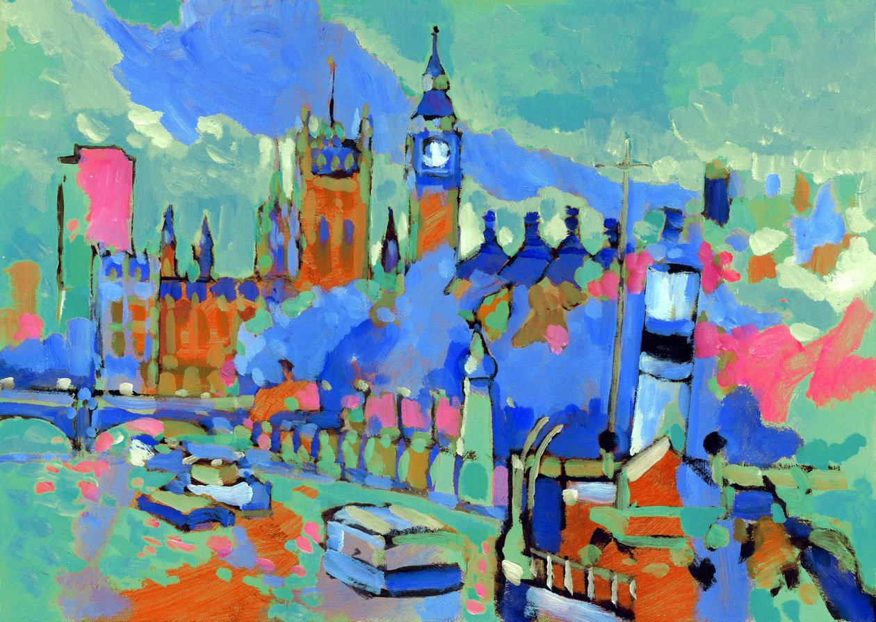 Westminster, 2007 (acrílico a bordo) de Clive Metcalfe