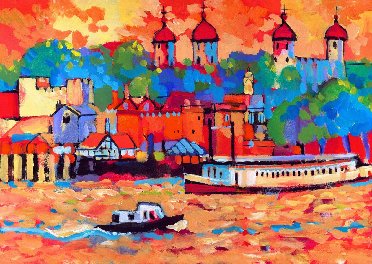 A cor da torre, 2007 (acrílico a bordo) de Clive Metcalfe
