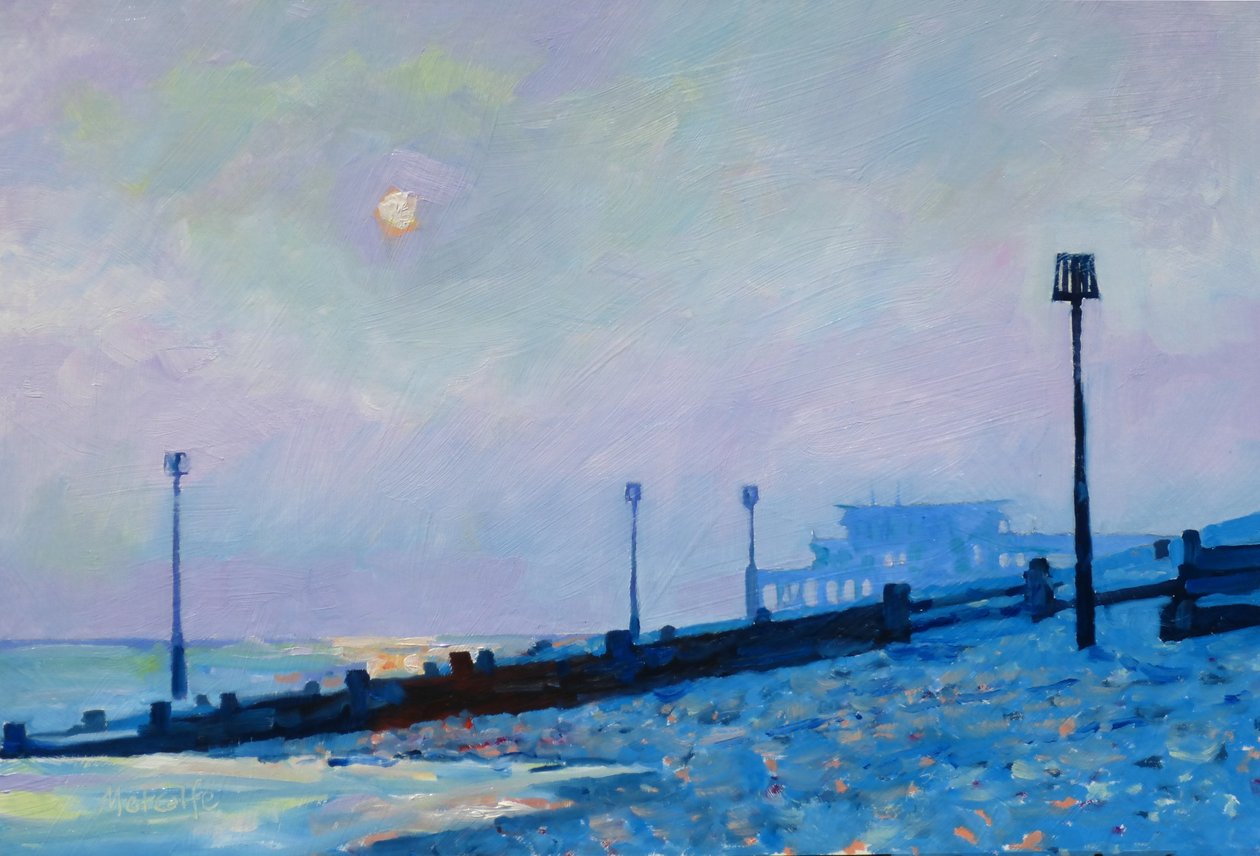 Sol de inverno, praia do negócio, 2017 de Clive Metcalfe