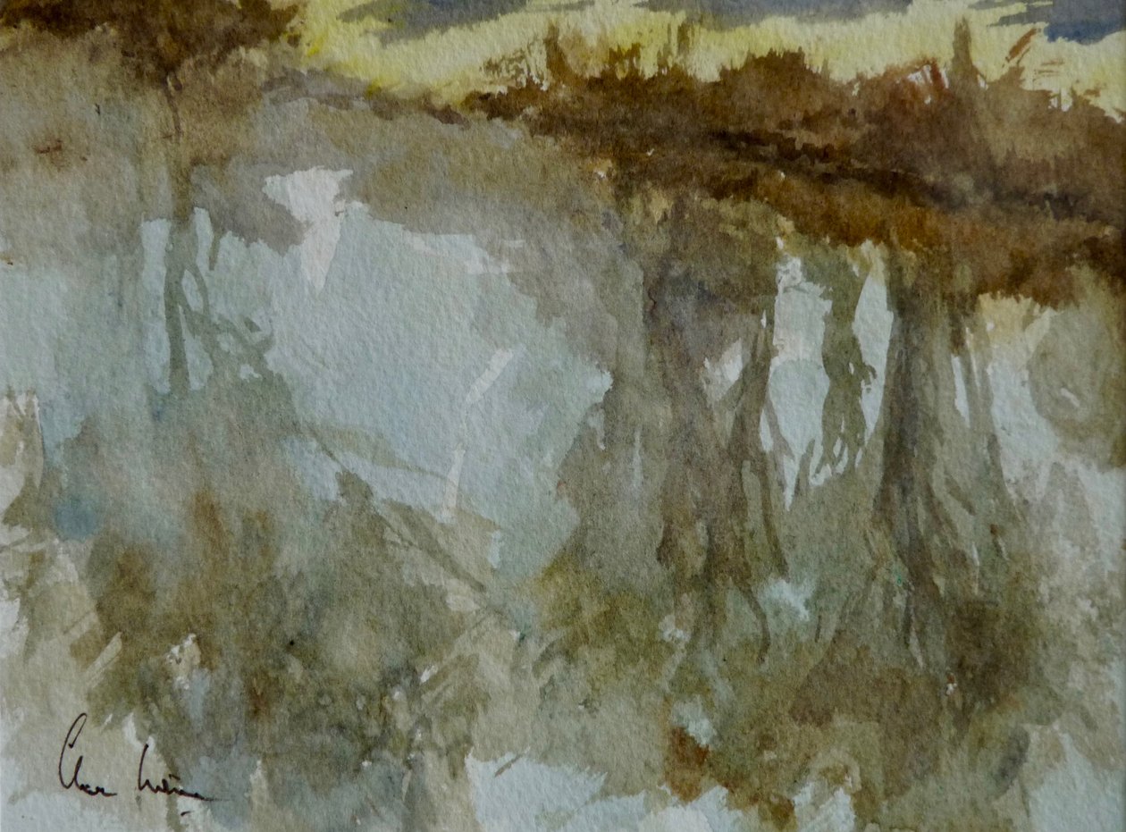 Kintbury Canal - manhã de primavera, 2003 (aguarela) de Clive Wilson