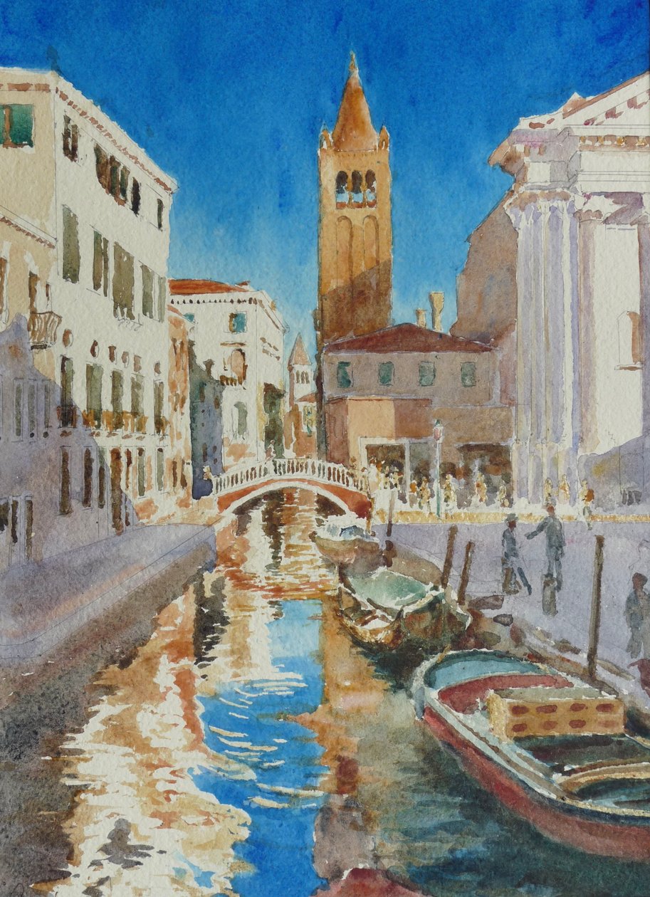 Rio Di S. Barnabé, fim de tarde, véspera de Ano Novo, 2020 (aguarela) de Clive Wilson