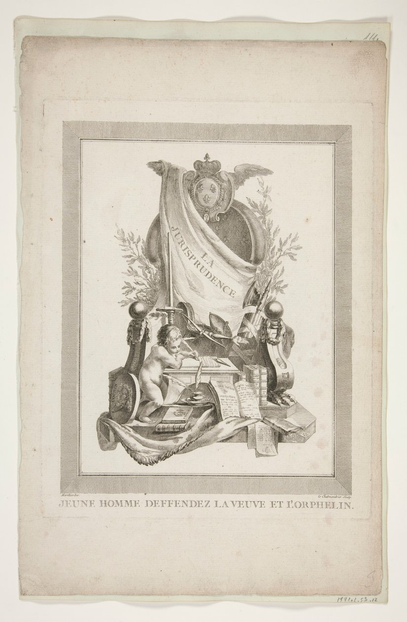 Onze folhas de Nouveaux Trophees et Cartouches representam les arts et les sciences de Clément Pierre Marillier