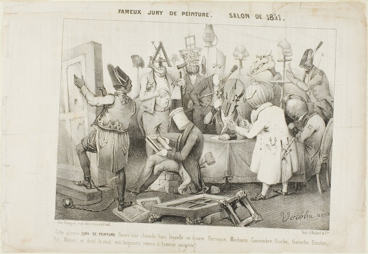 Júri de pinturas famosas. Salão de 1841 de Clément Pruche