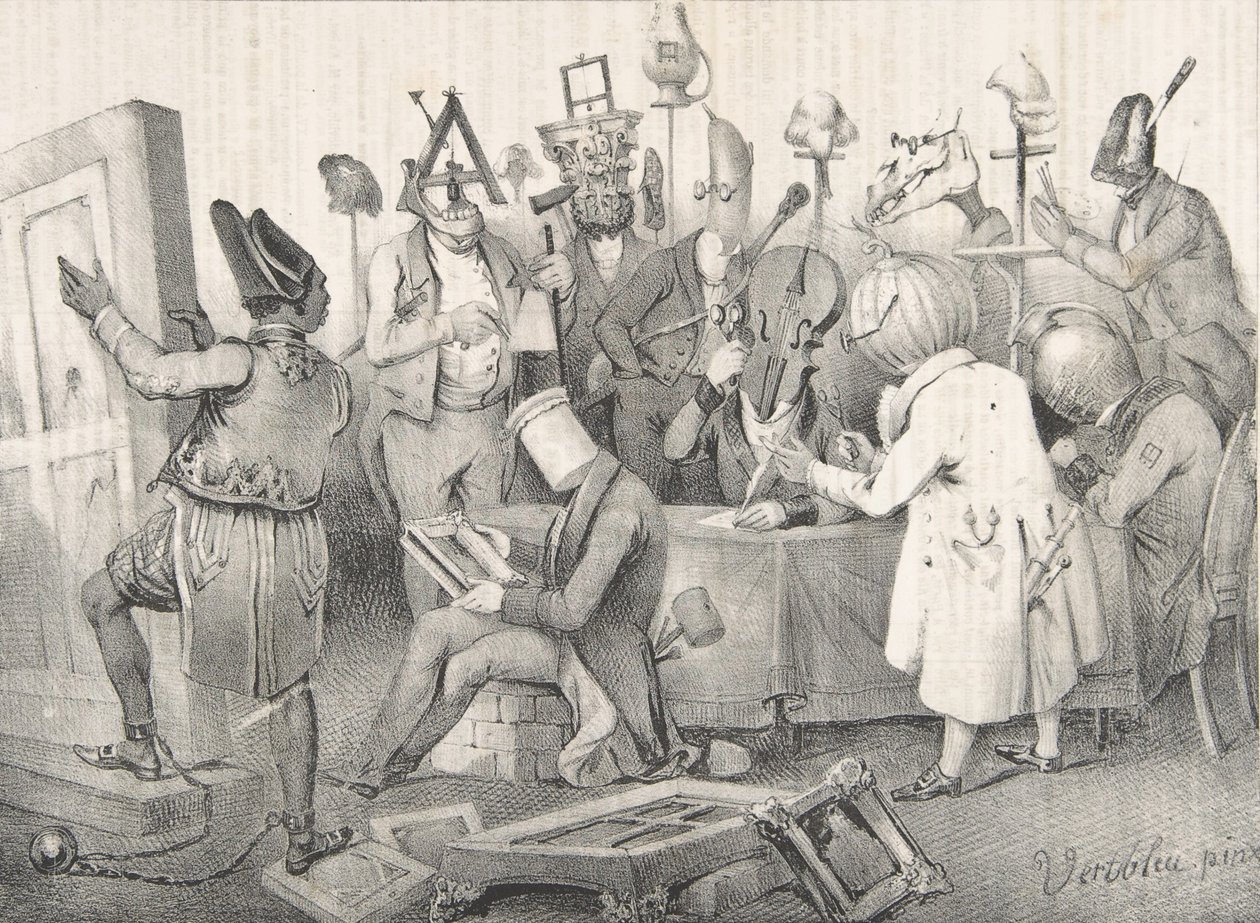 Júri de Pintura Famosa. Salão de 1841, 20 de março de 1841. de Clément Pruche