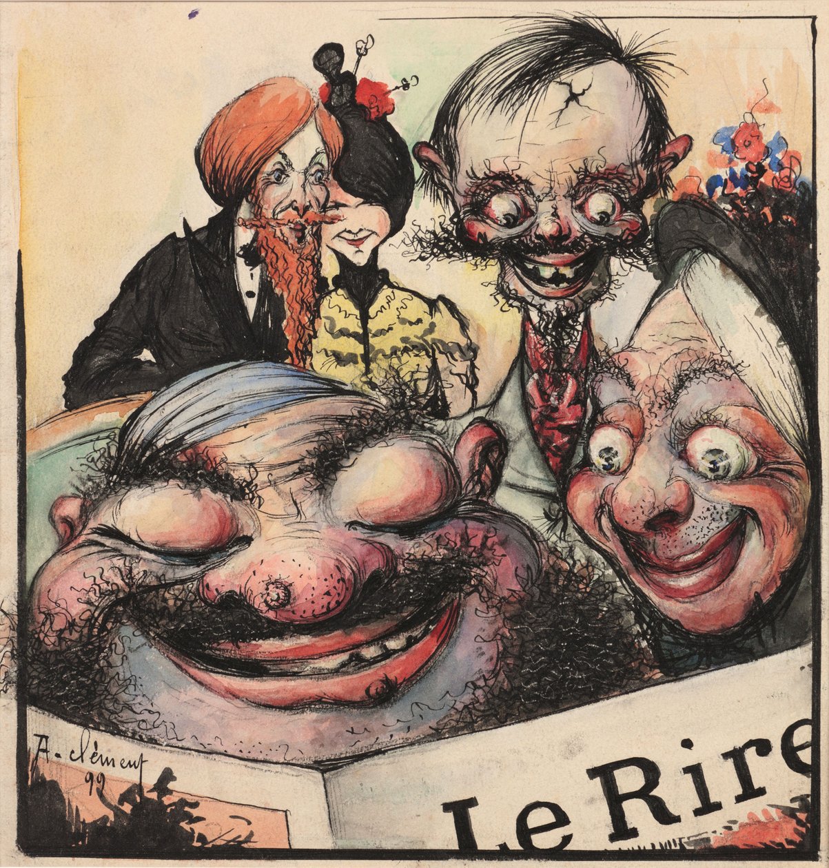 Design de capa para a revista Le Rire, 1896. de Clément Rochel