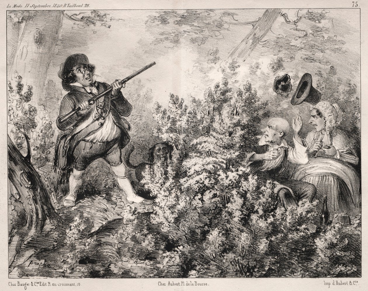Notícias: A abertura da caça, 1840. de Clémente Pruche