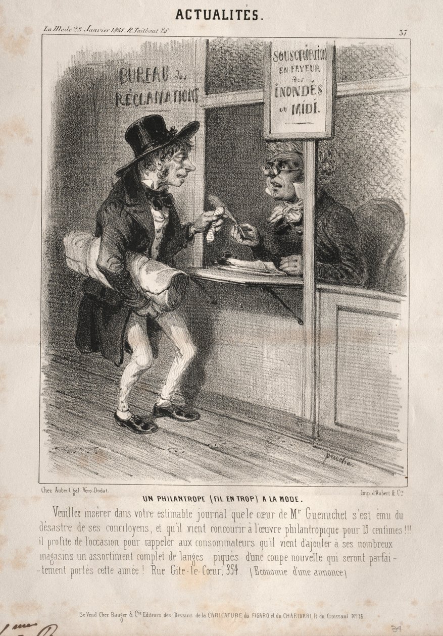 Notícias: Um filantropo da moda, 1841. de Clémente Pruche