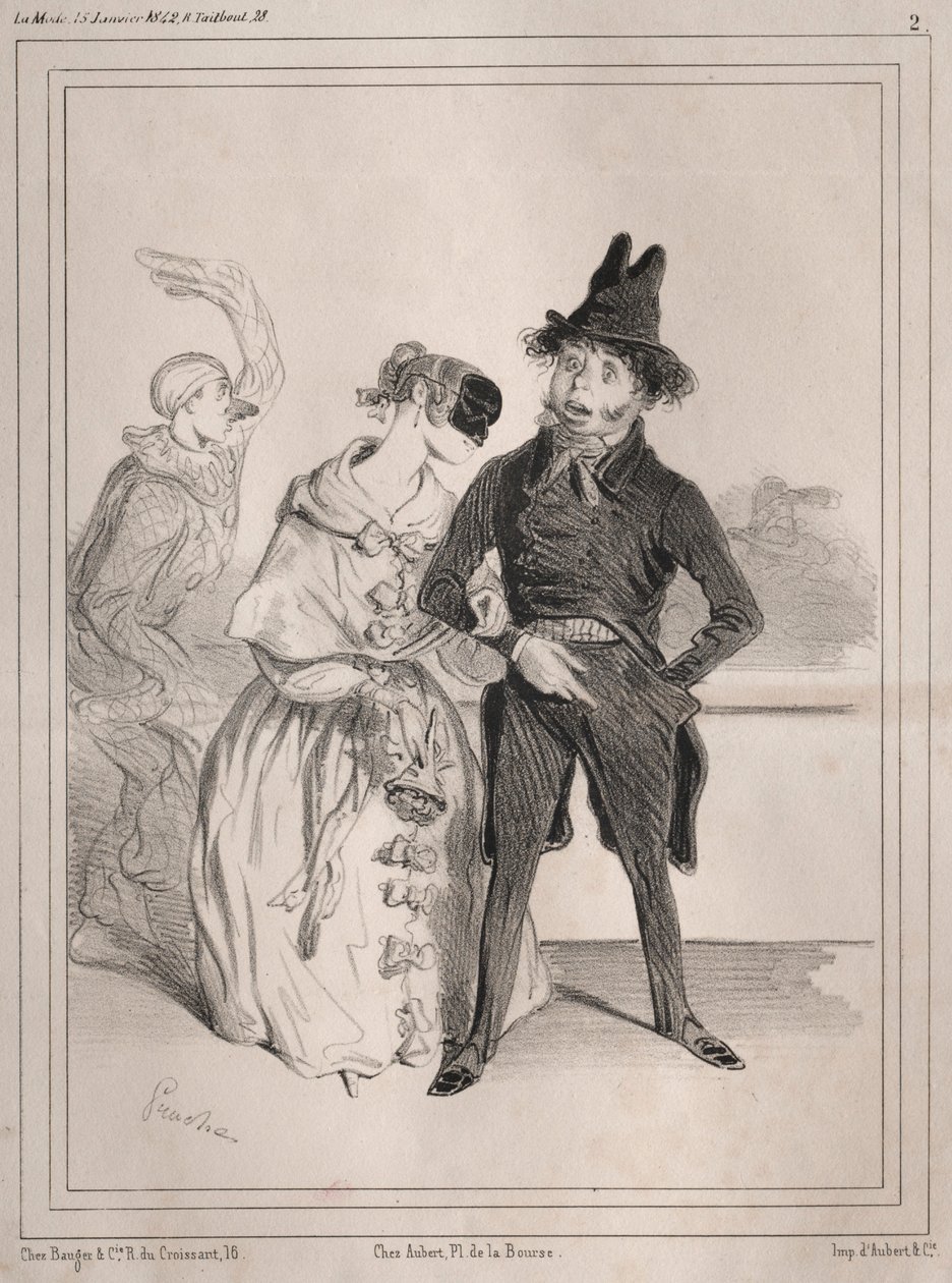 Pochades de carnaval: É singular! ela me diz que sou Philibert Désormeaux, 1842. de Clémente Pruche