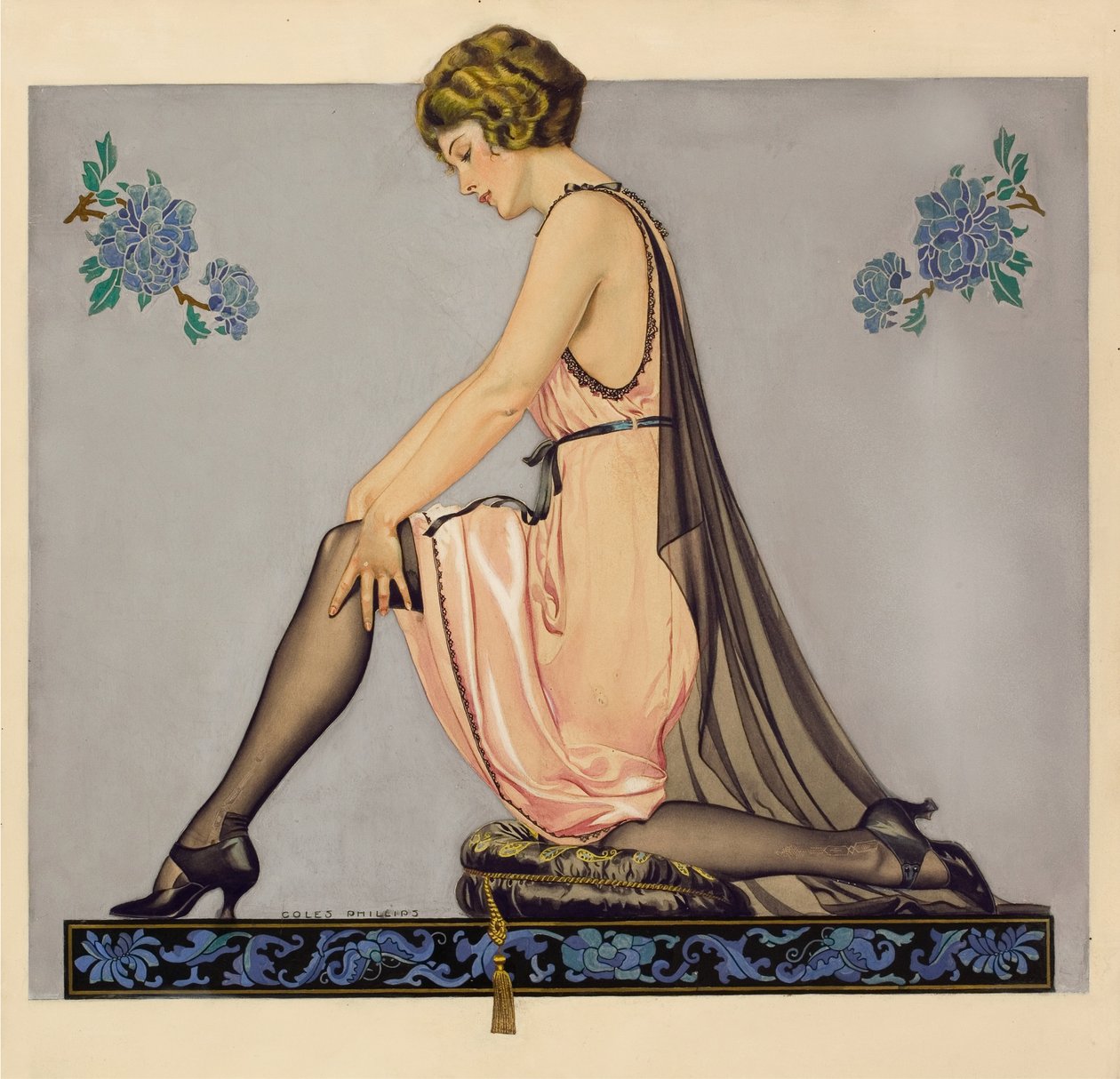 Ilustração para o folheto da Holeproof Hosiery Company, 1922. de Coles Phillips