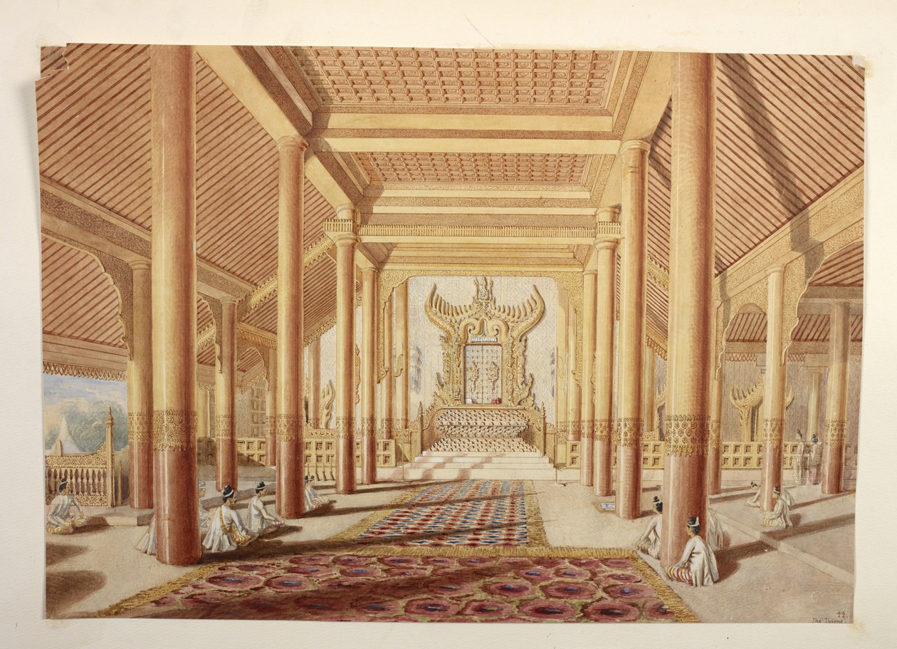 Câmara do Trono e audiência no palácio de Amarapura de Colesworthy Grant